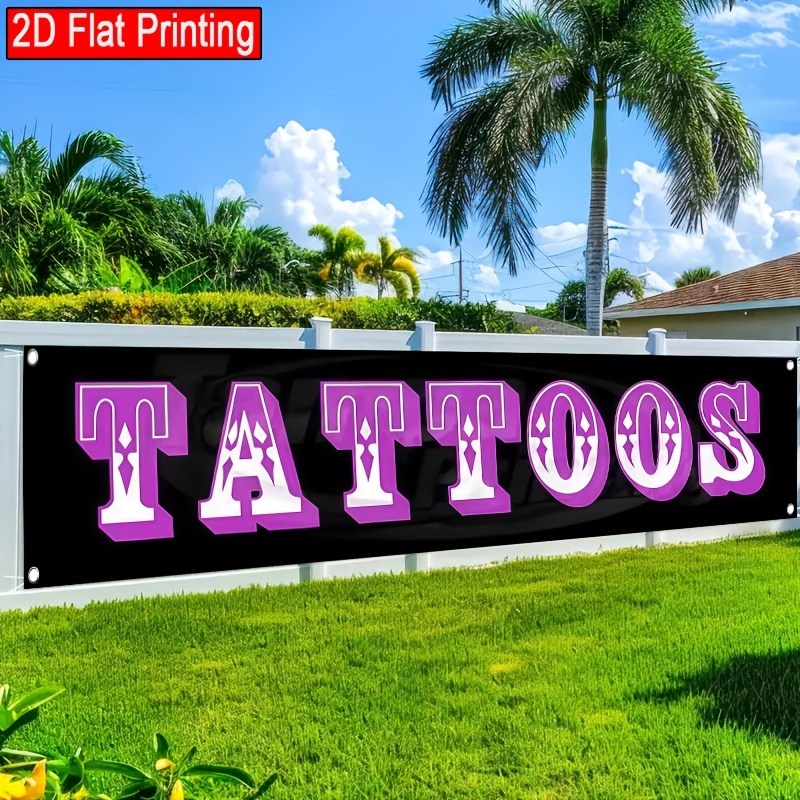 Commercial Fabric Printing - ดีไซน์แบบแบน 2 มิติ ผ้าพิมพ์ลายชิ้นเดียวพร้อมป้ายปัก เหมาะสำหรับโฆษณาโลโก้ร้านค้าเชิงพาณิชย์ DJH
