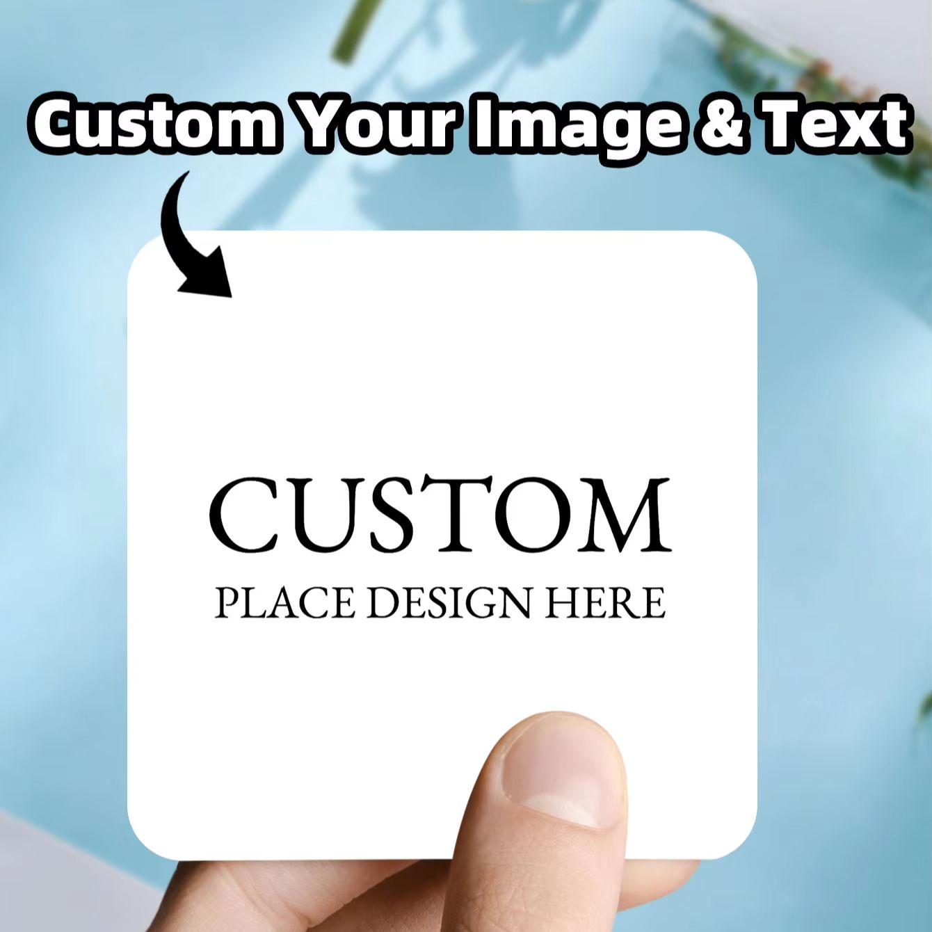 Commercial Printing Business - สติกเกอร์กันน้ำทรงสี่เหลี่ยมแบบปรับแต่งได้ 1-100 ชิ้น สำหรับฉลากสินค้าเชิงพาณิชย์, การทำเครื่องหมายในสำนักงาน, และผลิตภัณฑ์การพิมพ์ธุรกิจ