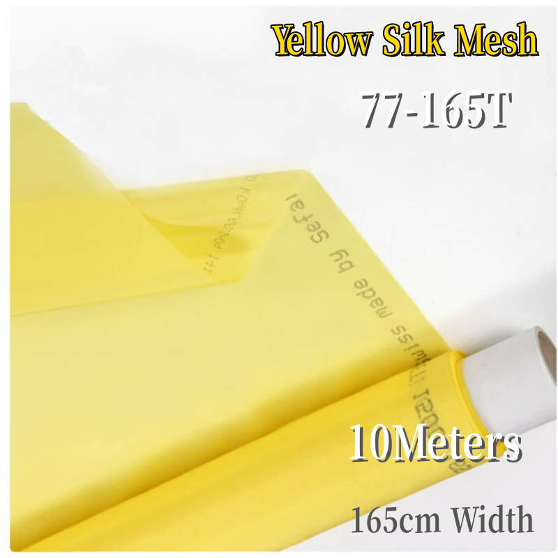 Commercial Fabric Printing - ตาข่ายสกรีนผ้าไหมสีเหลือง 10 เมตร กว้าง 165 ซม.