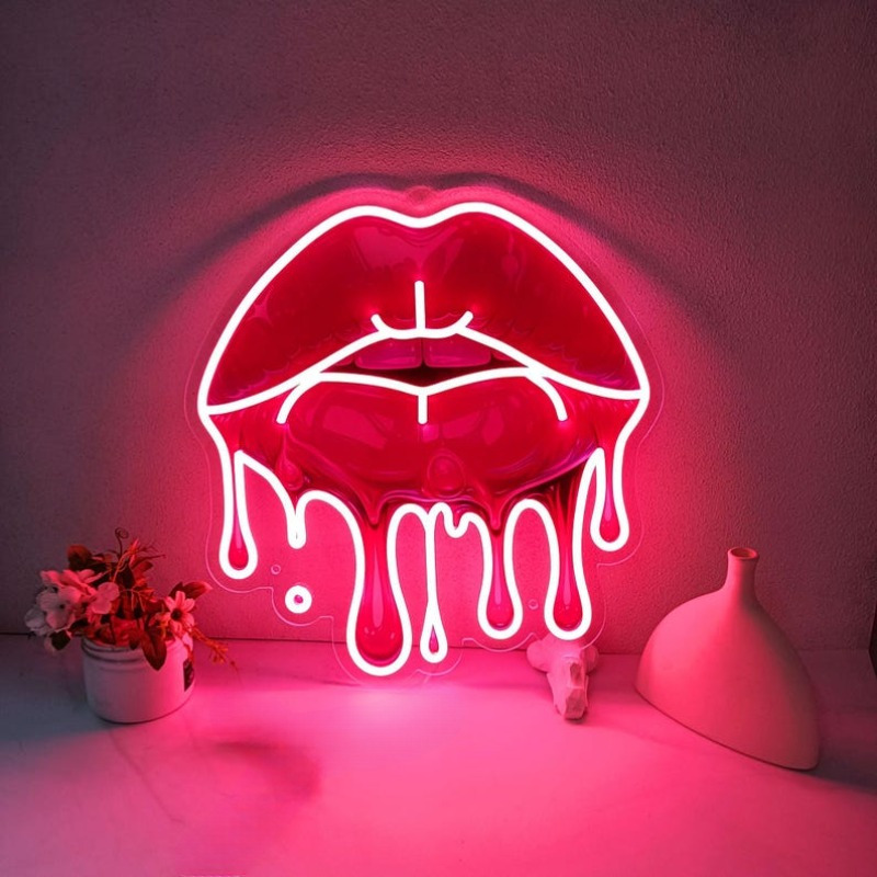 Melting Lips UV พิมพ์ป้ายนีออน - Commercial Wall Printing บทวิจารณ์และราคา