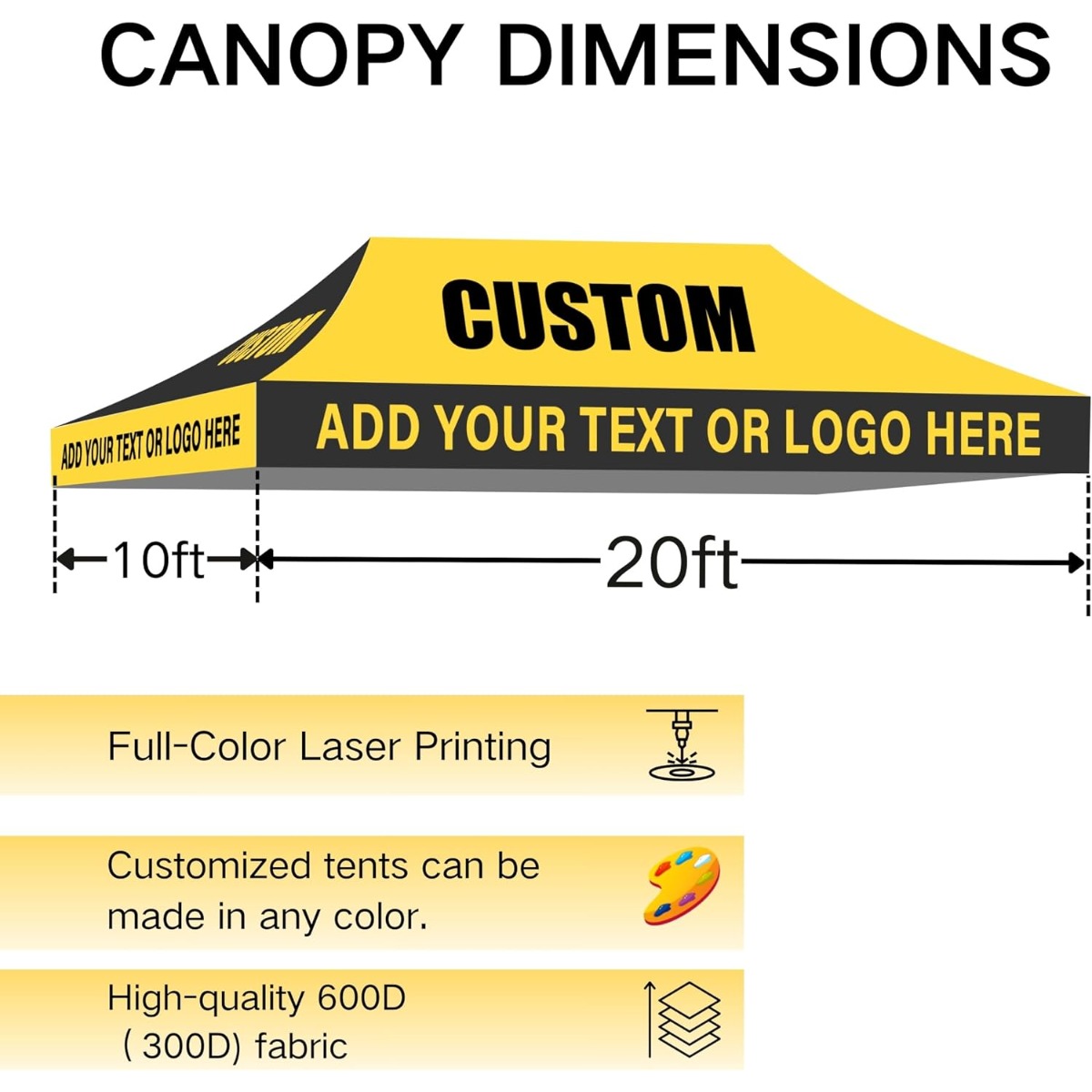 ผ้าคลุมเต็นท์ขนาด 10x20 ฟุตแบบ - Commercial Printing Logo บทวิจารณ์และราคา